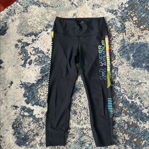Under Armour Black Leggings with Vibrant Side Patterns